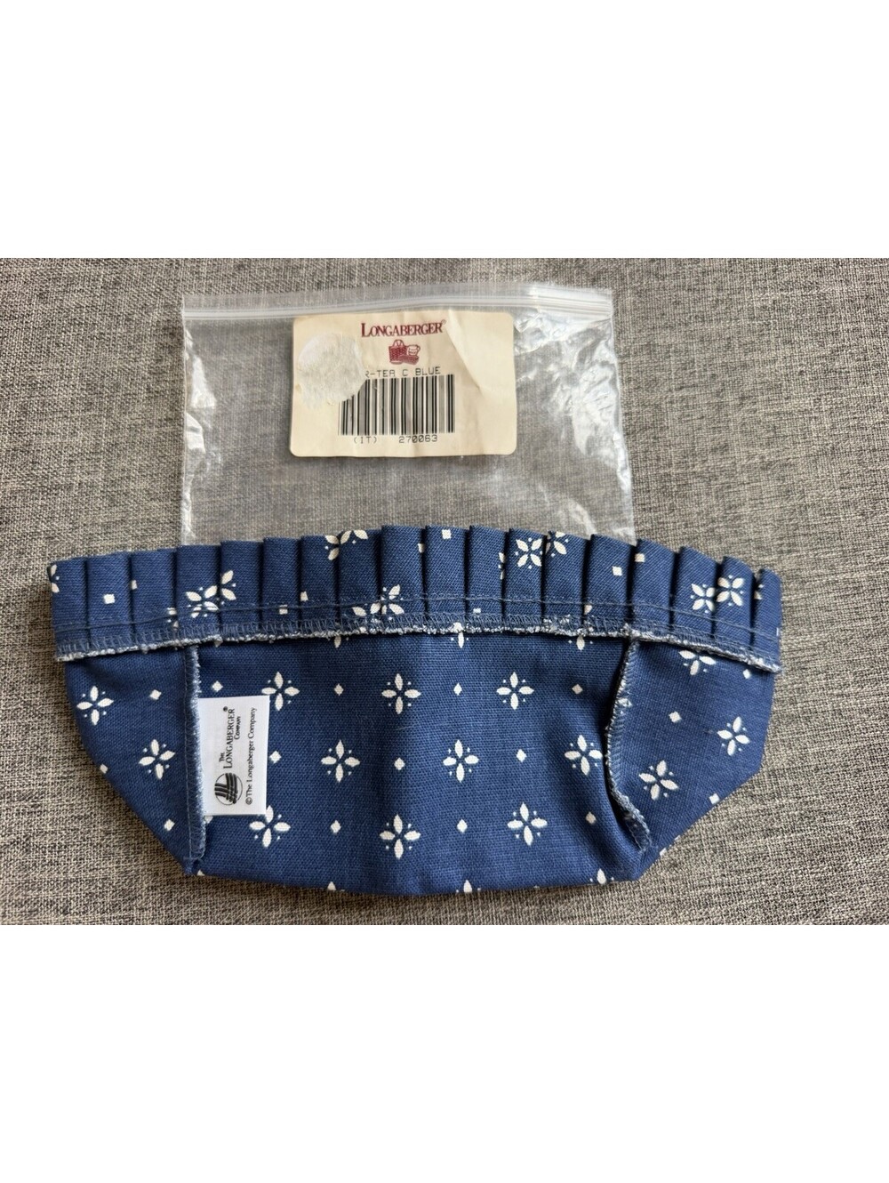 Longaberger Fabric Liner For Tea Basket In Classic Blue New